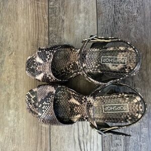 Top Shop Snake-Print Heels
